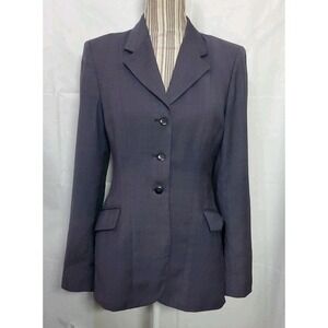 Grand Prix Women Wool Equestrian Show Jacket Blazer Size US 2 Purple Riding Flaw